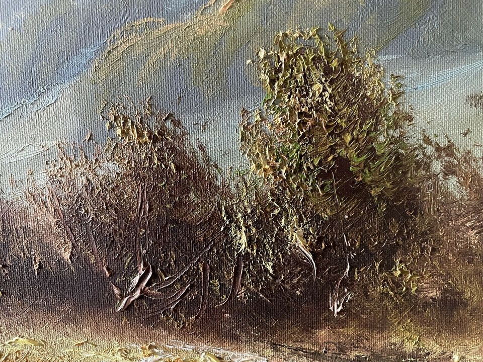 Antik Ölgemälde Öl Leinwand Landschaft Bild Gemälde Watzmann in Hagen