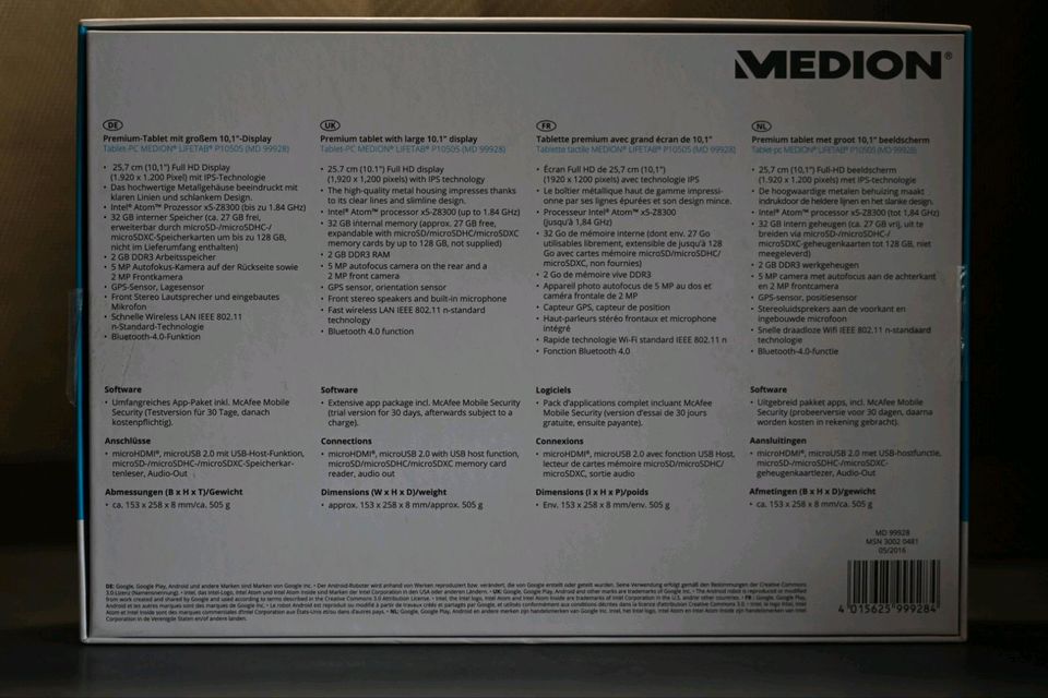 Medion Tablet P10505 mit Hülle in Neuhausen