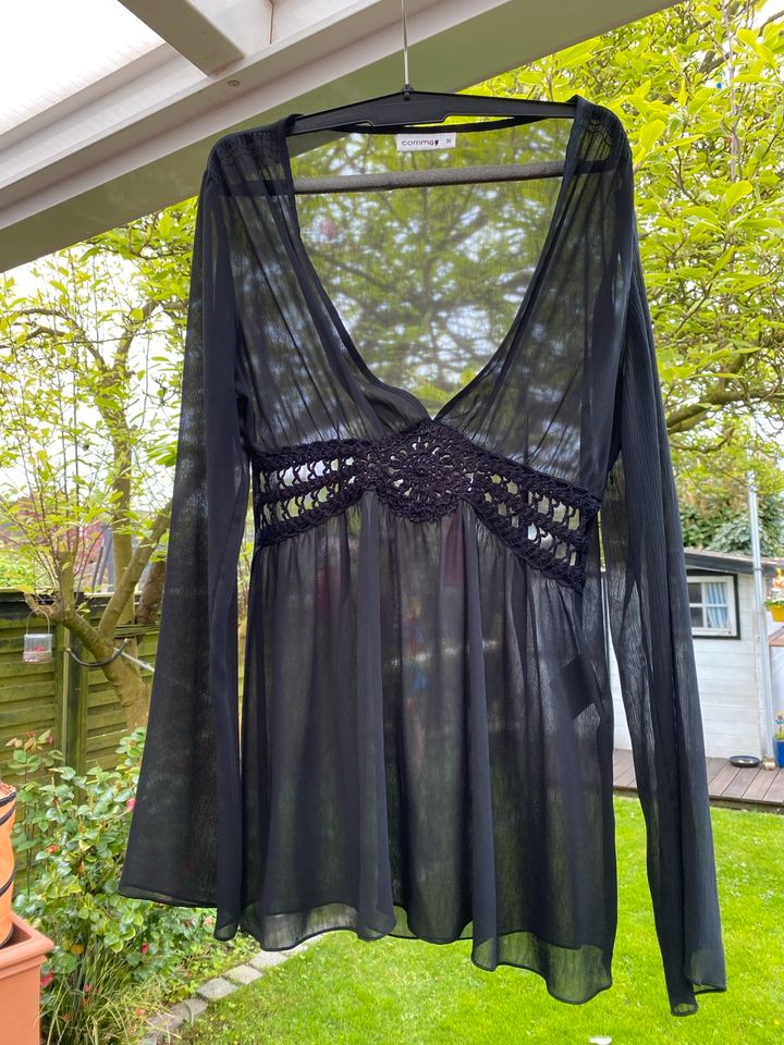 Halbdurchsichtige Boho Bluse comma Gr.36 Ibiza Style Strand Häkel in Düsseldorf