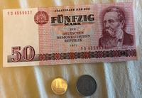 DDR 50 Mark Schein Geldschein und 1 Pfennig + 10 Pfennig München - Ramersdorf-Perlach Vorschau