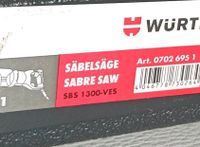 NEU WÜRTH SBS 1300-VES Säbelsäge Säge Tigersäge München - Schwabing-West Vorschau