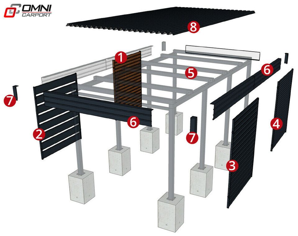 Carport 3x6 m Moderne Garage auf Maß Blechgarage Montage Stahl in Görlitz