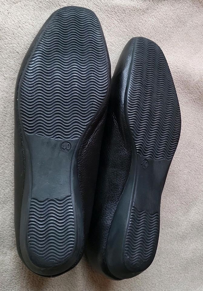 JUMEX Damen Schuhe Ballerinas Gr.40 Echtleder Schwarz. in Lage