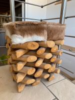 Fell / Holz Hocker Hüttenstyle NP 200€ Hessen - Biblis Vorschau