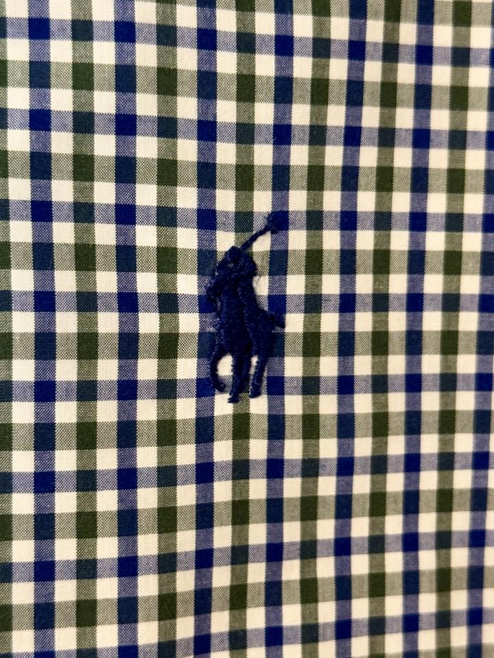 Ralph Lauren Hemd Kariert Blau Grün Gr M Slim Fit w Custom in Konstanz