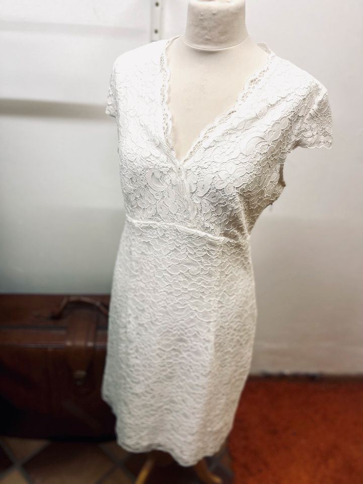 Standesamt Kleid Hochzeitskleid weiß Creme Größe 38 in Grünberg