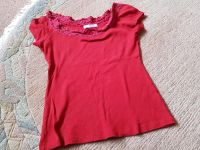 ❤ rotes Sommer Shirt Promod Spitze + Baumwolle Sachsen - Pulsnitz Vorschau