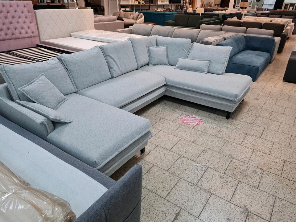 Sofa Couch Wohnlandschaft Schlafsofa Bettkasten Möbel UVP 1751€ in Herbstein