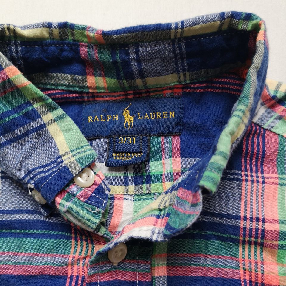 Ralph Lauren Hemd Kurzarmhemd bunt karriert wie neu 3T 98 in Leipzig