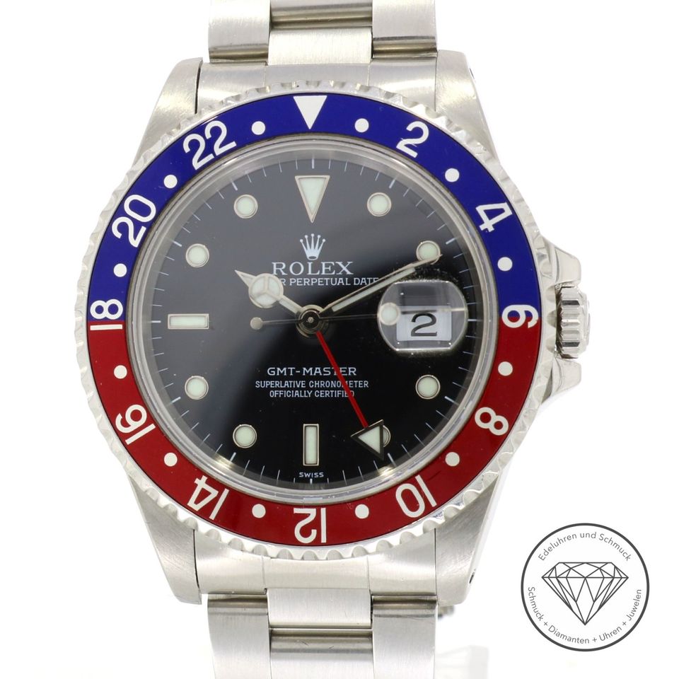 M*174134 Rolex GMT Pepsi Stahl 40mm Uhr Fullset LC 100 16700 XXYY in Essen