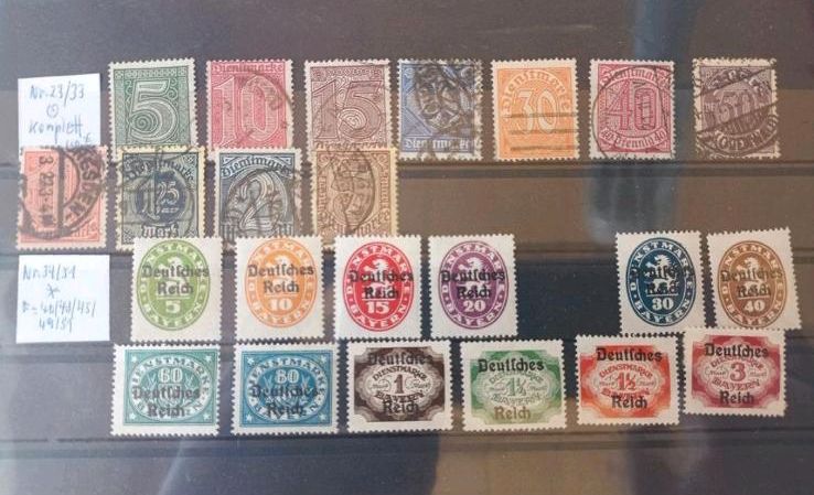 Briefmarken Deutsches Reich Dienstmarken MiNr. 23-51 Sammlung Auf in Bad Neustadt a.d. Saale