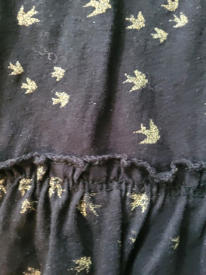 Vertbaudet Gr. 116 schwarz gold Vögel Kleid in Apen