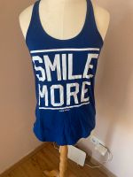 Tally Weijl Tanktop blau, weißer Aufdruck XS Brandenburg - Panketal Vorschau