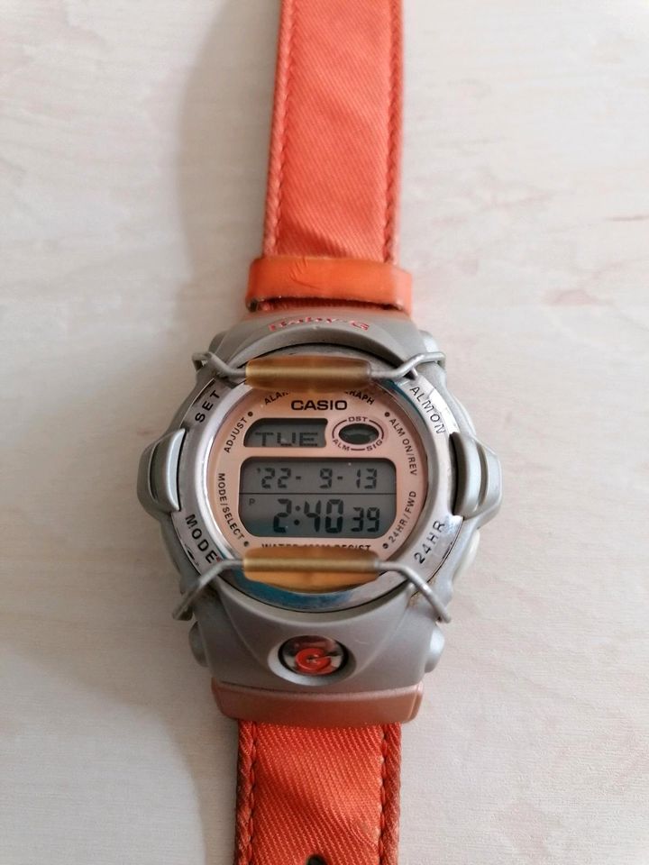 Vintage Casio Baby G Digital Watch BG-162 Peach Orange Gray Uhr in Bischofsheim