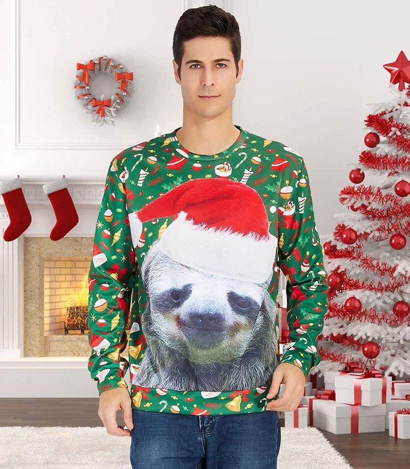 Loveternal Ugly Christmas Sweater XXXL Faultier Pulli 3D Hässlich in Körle