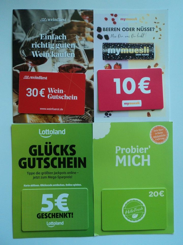 Gutscheine My Müsli/Emma/Hello Fresh/Mykraut/Outfitter - in Gotha