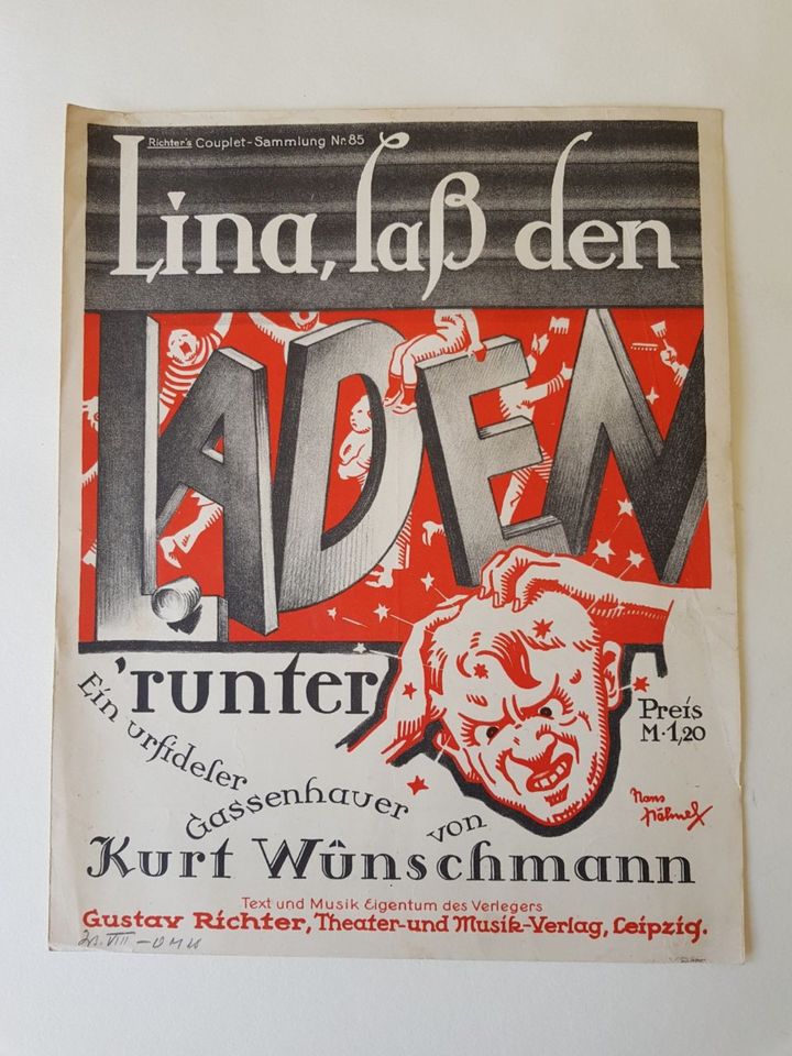 Richters Couplet Sammlung Gassenhauer K.Wünschmann ca 1920 in Leonberg