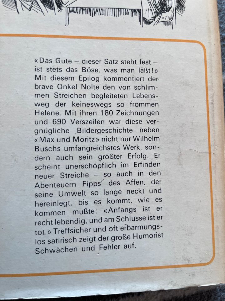 Wilhelm Busch die fromme Helene Fipps der Affe in Bienenbüttel