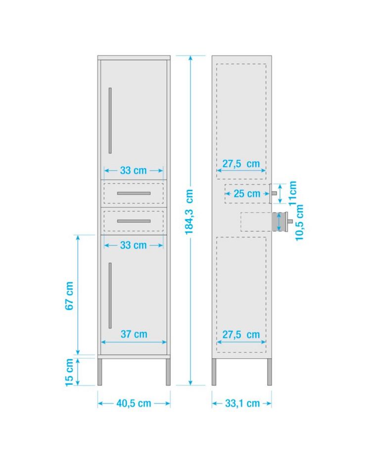 REDUZIERT! -25% Hochschrank Kent I Waldgrün / Gold in Haiger