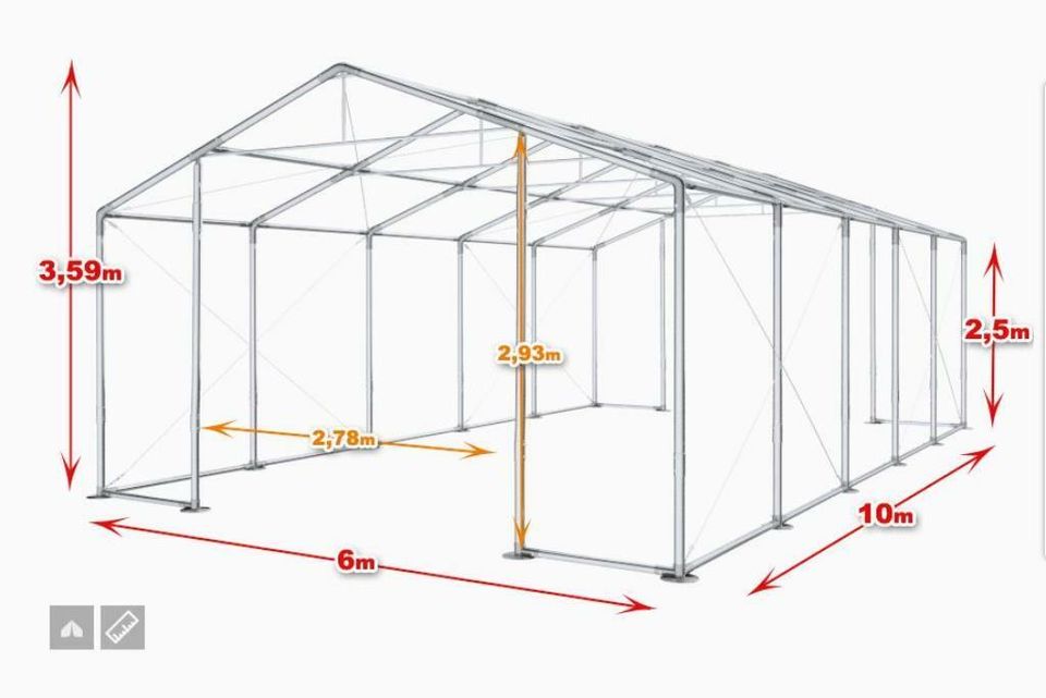 Ganzjähriges Lagerzelt 6x10x2,5 mit Belichtung Unterstand in Görlitz