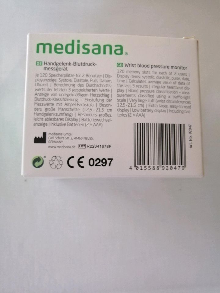 Medisana Handgelenk-Blutdruckmessgerät, neu in Stuttgart