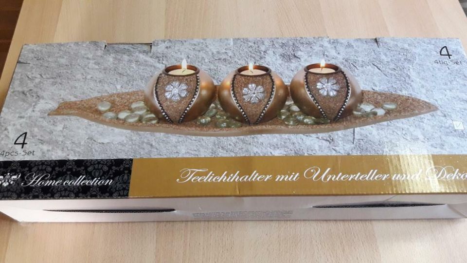 Home Deko    Dekorativer  Teelichthalter für 3 Teelichter in Niederfischbach