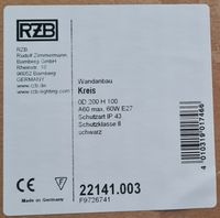 RZB 22141.003 Kreis Vollkunststoffleuchte schwarz max. 60W E27 Nordrhein-Westfalen - Kerpen Vorschau