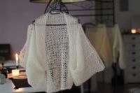 Feine Mohair Seide strick Braut Bolero Stola Jäckchen  ivory weiß Niedersachsen - Lilienthal Vorschau