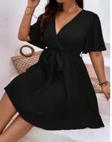 Kleid schwarz mit Gürtel in Größe 2XL(48) Brandenburg - Tröbitz Vorschau