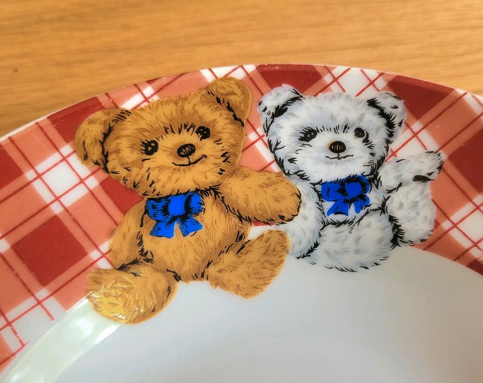 Teddybär Geschirr Porzellan Kinder Schale Teller Sammler süß in Jüchen