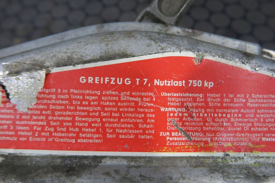 Greifzug Seilzug Hebezug T7 20m Kette 750Kg 38553 in Dinslaken