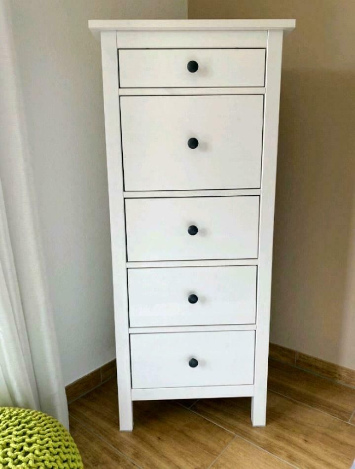 *TOP* IKEA Hemnes Kommode hoch schmal 5 Schubladen weiß Schrank in