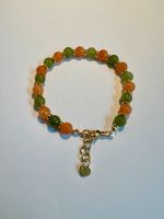 Armband mit orange + grünen Jade Perlen und einem Herz Anhänger Nordrhein-Westfalen - Weilerswist Vorschau