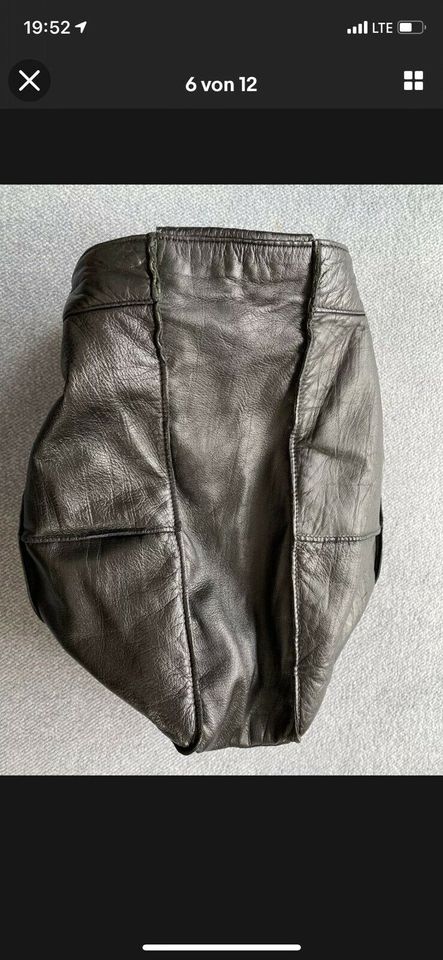 IB&B Quilted Leather Shopper Umhängetasche schwarz Leder in Allersberg