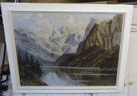 Ölbild Gemälde Gebirge Gletscher See Alpen Dachstein Gosau Sign. Bergedorf - Kirchwerder Vorschau
