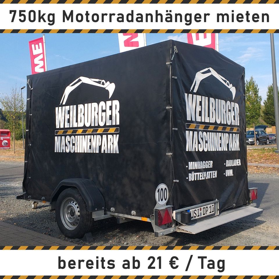 Anhänger mieten - 750kg - 3,5t Kipper Transporter Baumaschinen in Weilmünster