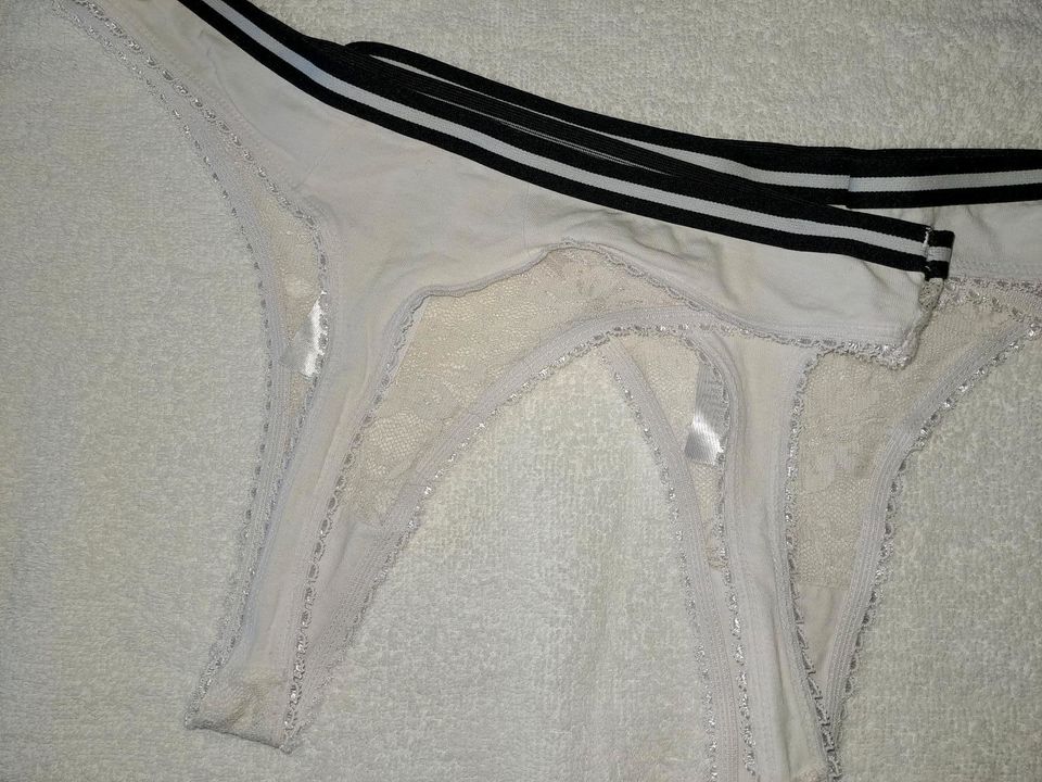 Damen String Tanga gr 40/42  3x weiß mit Spitze in Schwerin