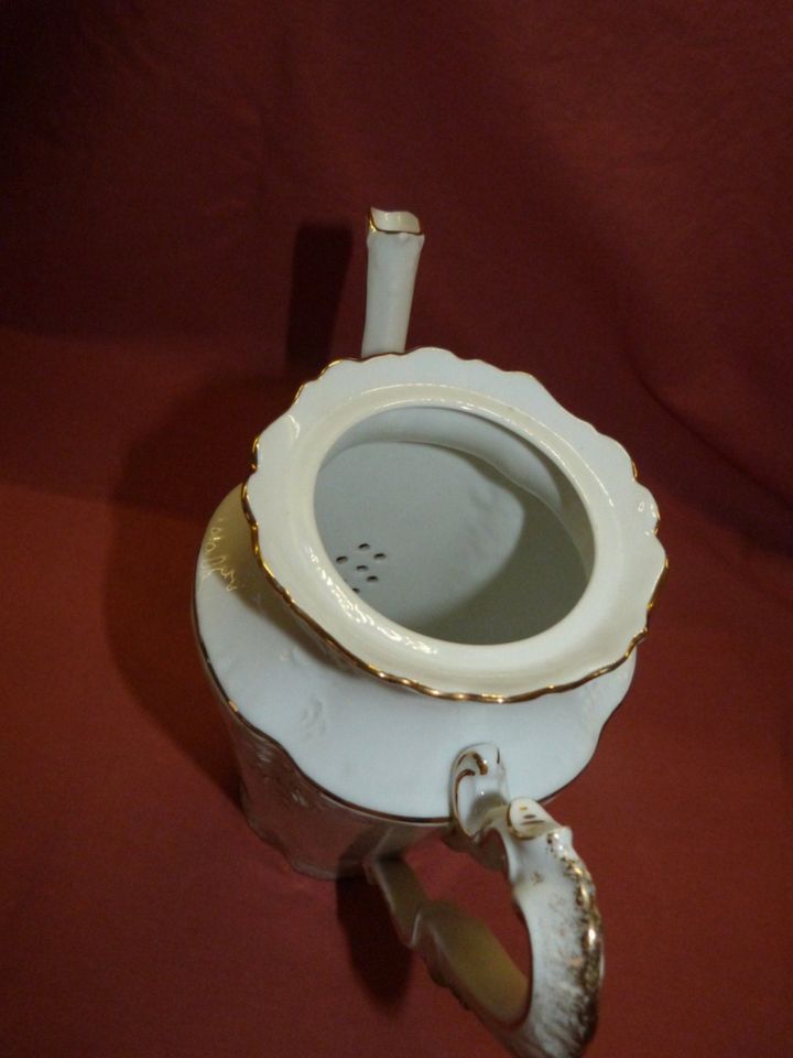 Antik alt Kaffeekanne 1890 PMS Hilfe Bestimmung Porzellan-Marke in Greiz