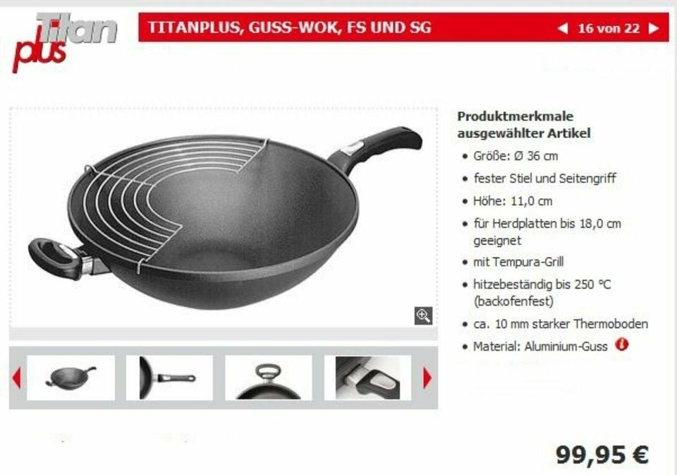 Wok von der Fa. Woll. Halber Preis. Versand möglich in Braunschweig