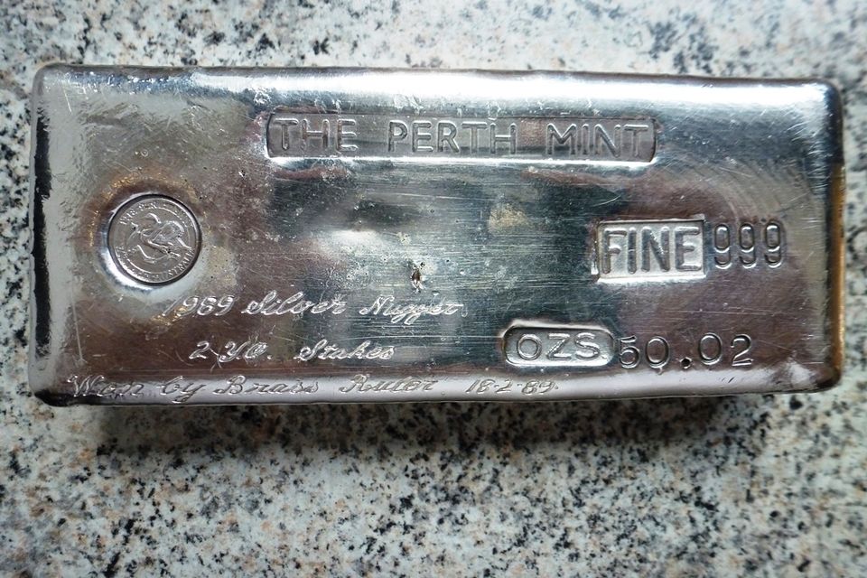 Extrem Rarer Silberbarren Silver Bar Bullion "The Perth Mint" in Zornheim