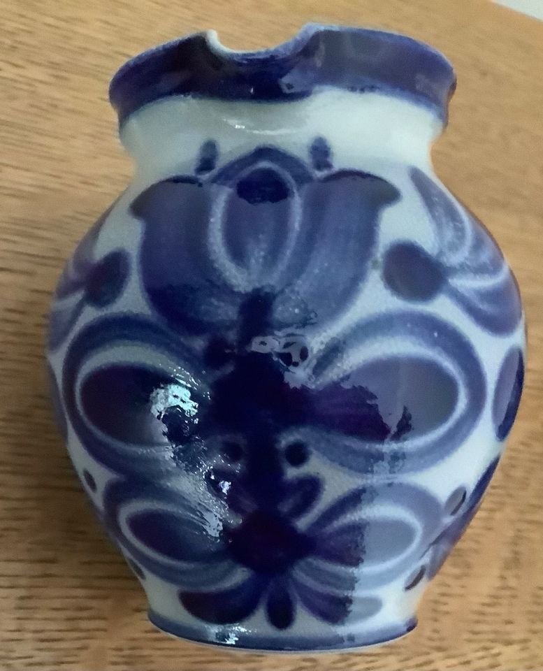 Krug mit 6 Schnapspinnchen Keramik Salzglasur blau grau neuwertig in Herne