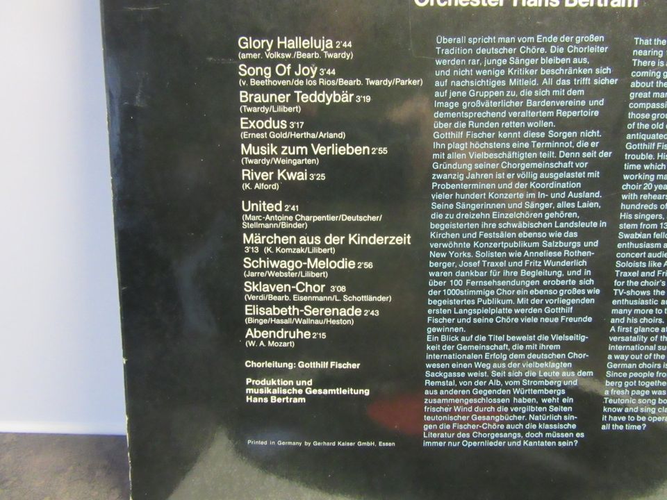 LP Vinyl Fischerchöre Orchester Hans Bertram in Elze