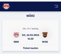 Suche 2 Tickets EHC Red Bull gegen Wolfsburg 24.3. München - Pasing-Obermenzing Vorschau
