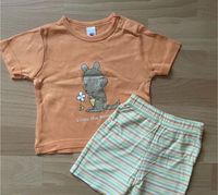 Sommer-Set oranges T-Shirt gestreifte Shorts Känguru 74 C&A Saarland - Merzig Vorschau