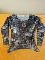 Tredy Damen Oberteil Tunika Shirt Gr. 36 grau weiß lila Schnürung Pankow - Weissensee Vorschau