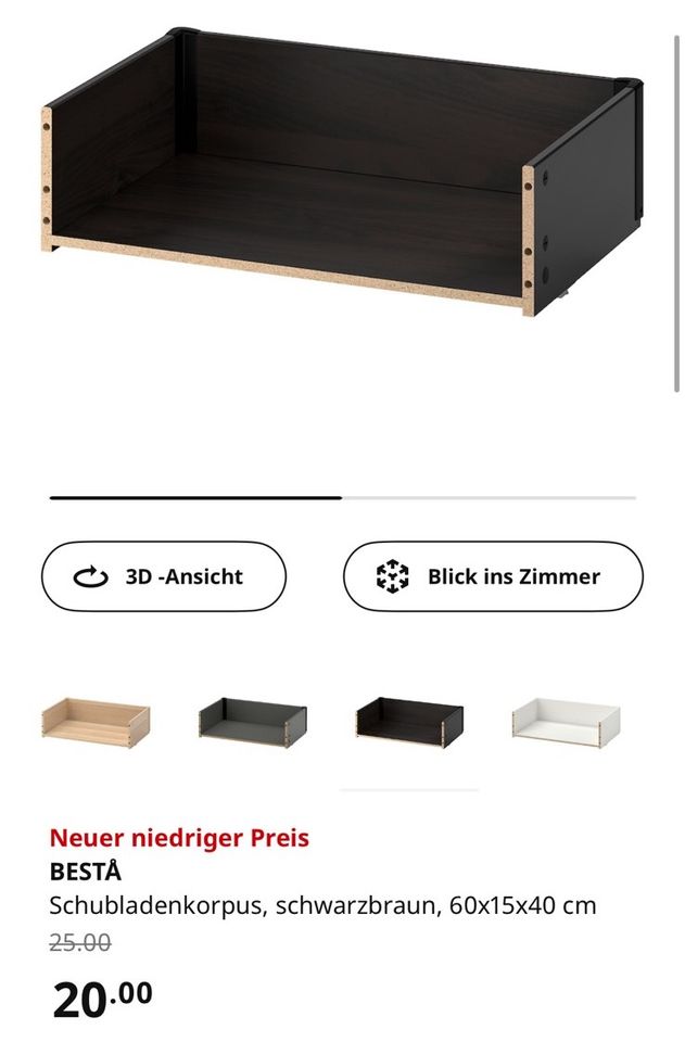 3x Ikea Besta Schubladen Schwarzbraun / Eicheneffekt in Lappersdorf
