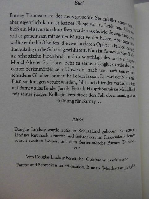 Krimis Douglas Lindsay Frisör Barney Thomson Humor 4 Bücher 6,- in Flensburg