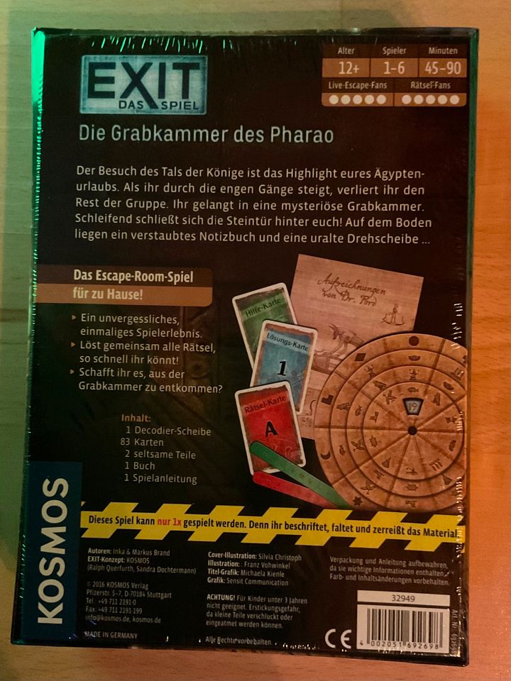 Kosmos Exit Das Spiel Die Grabkammer des Pharao neu+OVP in Körle