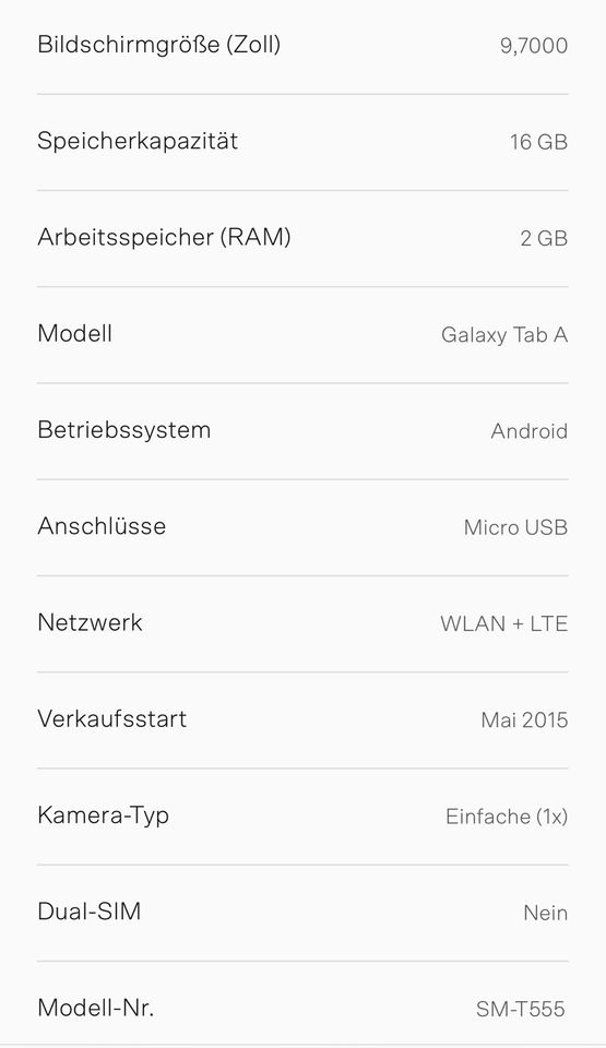 Samsung Galaxy Tab A SM-T555 in München