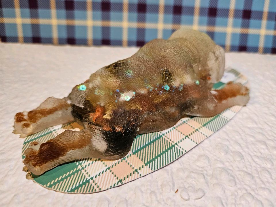 Orgonit Hund Welpe mit Bettchen und Knochen in Hungen